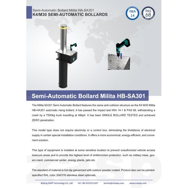 Impact Test Semi Automatic Bollards For Perimeter Protection