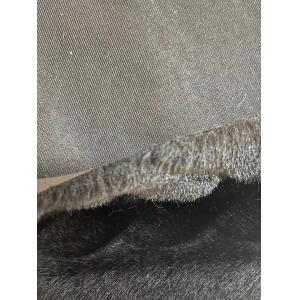 Buy cheap Soft Hand Feel Faux Black Coat with 1150g/m Weight and Knitted Backing Technics from wholesalers