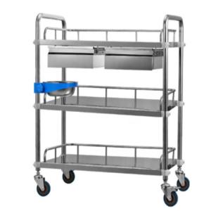 Buy cheap Three Layers Medical Instrument Surgical Trolley Stainless Steel With Drawers from wholesalers