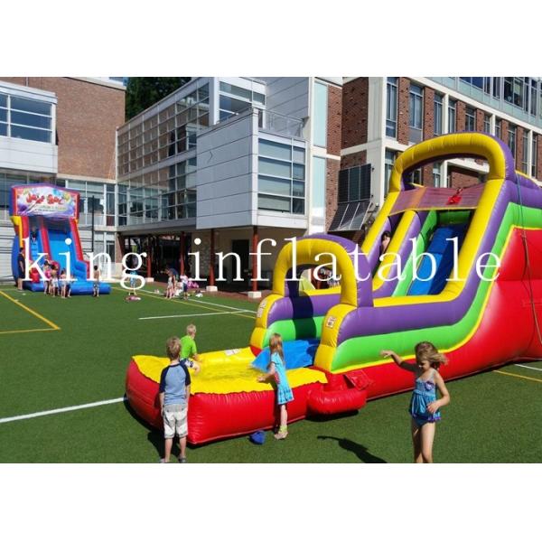 Buy cheap Quadruple Stitching Rainbow Theme PVC Water Slide For Kids from wholesalers