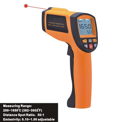 Quality Data Store/Recall Function, Handheld Digital Laser Infrared Thermometer IR1650, Data Hold function for sale