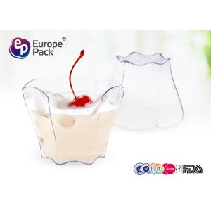 Clear Plastic Dessert Cups 2.5Oz Flower Shape Dessert Cups 70Ml For Party And
