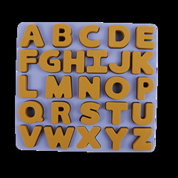 Food Grade Kids Silicone Puzzle With Letters Alphabet Shape