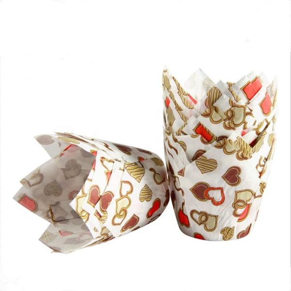 Disposable Colorful Cake Baking Tulip Paper Cups For Party