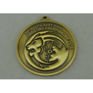 Buy cheap Antique Brass Zinc Alloy Shooting Medals Die Cast With 3D from wholesalers
