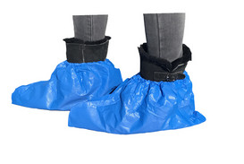 Buy cheap Fluid Resistant Disposable Boot Covers Elasticized Seam With Textured Tread from wholesalers