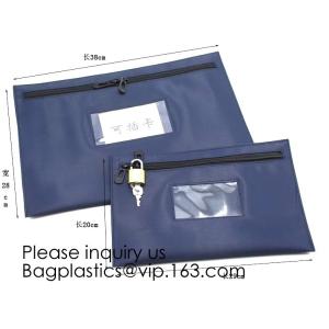 Buy cheap Portable Bank Bag Zipper Leather Security Deposit Bag With Name Card Pocket Bank Locking Document Security Bag Deposit B from wholesalers
