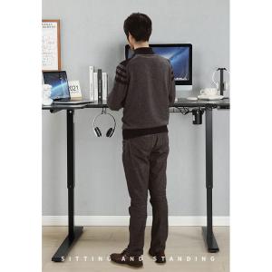 Buy cheap Height Adjustable Office Table with Custom Work Station Design in Modern Black Wood from wholesalers