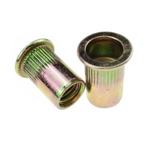 Buy cheap ANSI Steel Rivet Nuts Galvanized Knurling Serrated Flat Head from wholesalers