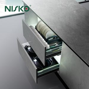 Buy cheap 2-Tiers Bowl Dish Pull out Basket Kitchen Cabinet Cutlery Storage with LED Light from wholesalers