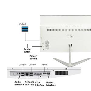 SSD+HDD AIO Desktop Computer All In One 21.5inch Screen Core I3 10100 RAM 8GB