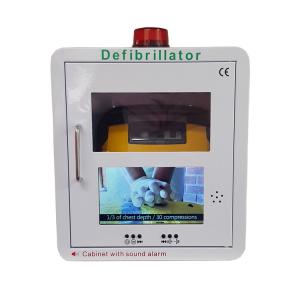 Buy cheap Metal Frame Wall Mounted AED Defibrillator Cabinet With Video Screen And Alarm System from wholesalers