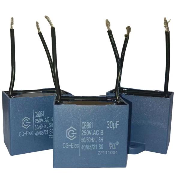 Buy cheap CBB61 250V 30mfd Line Length 60 Ceiling Fan Capacitor With Plastic Triangle With Location Hole from wholesalers
