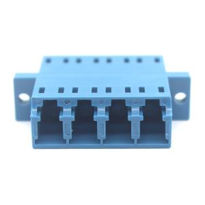 FTTH LC UPC Optical Quadruplex Adapter with Flange Durability 0.2 dB 500 Cycle