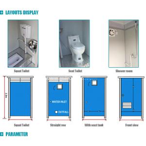 Buy cheap Blue 50mm EPS Sandwich Panel Portable Movable Toilet from wholesalers