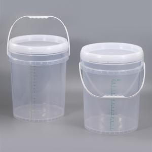 Buy cheap Pastic Handle 20L Food Grade 5 Gallon Plastic Bucket Container With Lids Ruler Scale Line from wholesalers