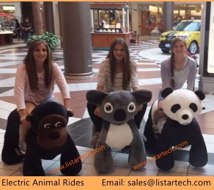 Quality rechargeable plush motorized animals coin operated plush electric rides for sale