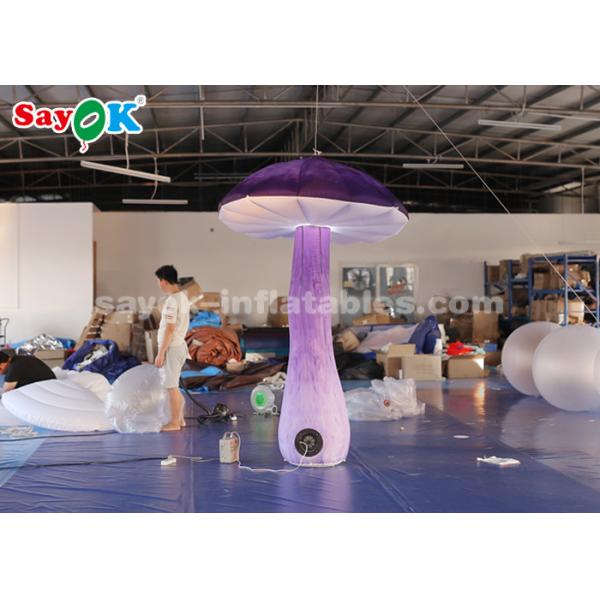 Quality Amazing 2.5m  Inflatable Lighting Decoration Hanging Mushroom With Blower for sale