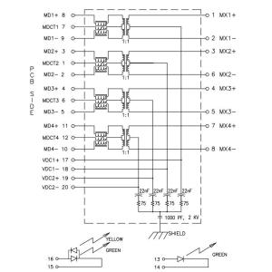 Buy cheap J1V-U7000NL 10G BASE-T TOP ENTRY VERTICAL RJ45 Connector 4PAIR POE 60W With Led from wholesalers
