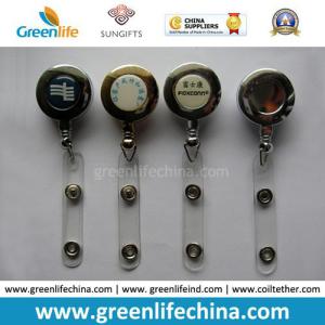 Metal Round ID Badge Reel with Belt Clip&Key Ring
