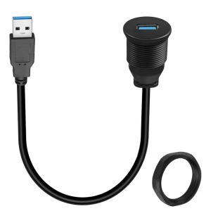 Buy cheap Custom Harness USB3.0 Calbe Car Dashboard Panel Cable Round Head USB3.0 Male To Female Extension Cable Waterproof Cable from wholesalers