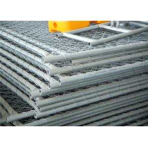 Buy cheap Chain Link Fabric Construction Fence Panels 6' height width 14' width Mesh 65mm x 65mm ASTM hot dipped galvanized from wholesalers