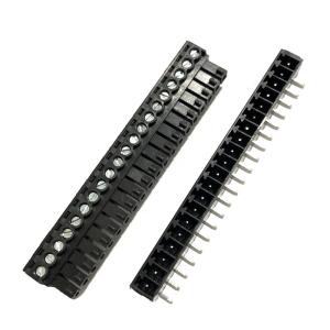 Buy cheap 3.81mm Pitch PCB Pluggable Screw Terminal Blocks Plug + Right Angle Pin Header Black from wholesalers