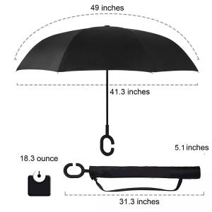 Buy cheap Custom Fiberglass Frame Reverse Inverted Umbrella Double Layer With C Shape Handle from wholesalers