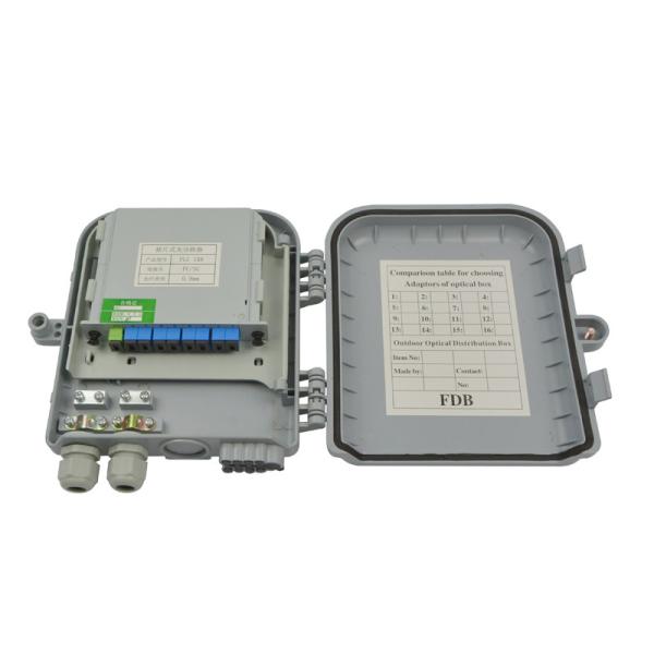 Quality 8 Port ODF Optical Distribution Box Wall Mount Full Assembly With SC/APC PLC Splitter for sale
