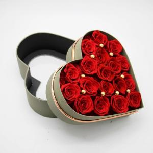 Buy cheap Preserved roses real flowers in heartshaoe box never withered roses that last a year from wholesalers