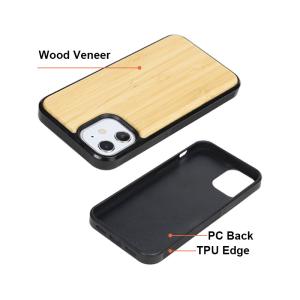 Custom Natural Bamboo Tpu Wooden Phone Case For IPhone