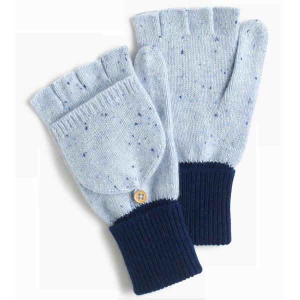 100 % Cashmere Fingerless Gloves , Colored Womens Fingerless Gloves With Mitten Flap