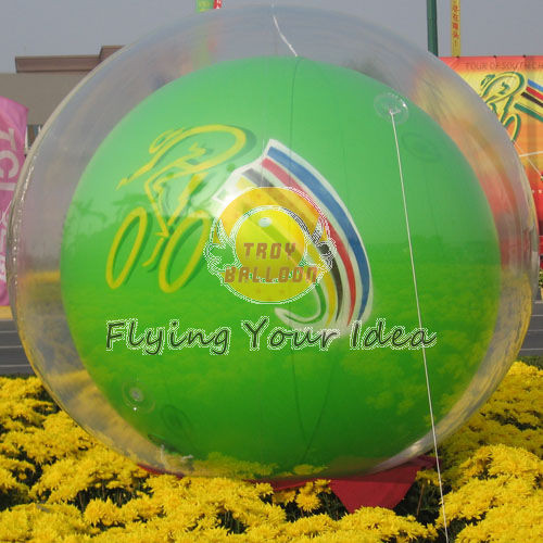 Reusable Versatile Digital Printing Green Inflatable Helium Ballon, Inflate