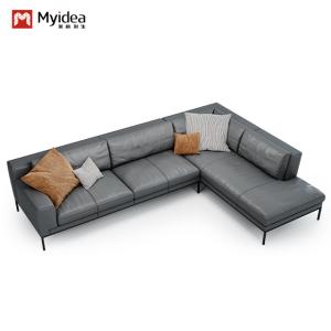 Buy cheap Support customization Nordic Minimalism Leather Sofa Set Office Bedroom Traditional Sectional Design Metal Legs Single/ Triple Seat Sofas Living Hotel from wholesalers