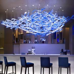 Villa KTV Hotel Lobby Chandelier With Unique Irregular Shape And Remote Control