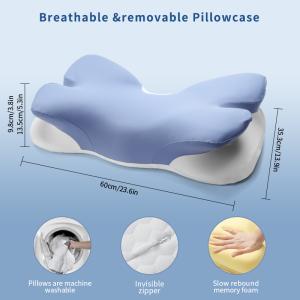 Buy cheap 1.36kg Contoured Memory Foam Pillow Support Level Neck And Head Washable Cover Yes from wholesalers