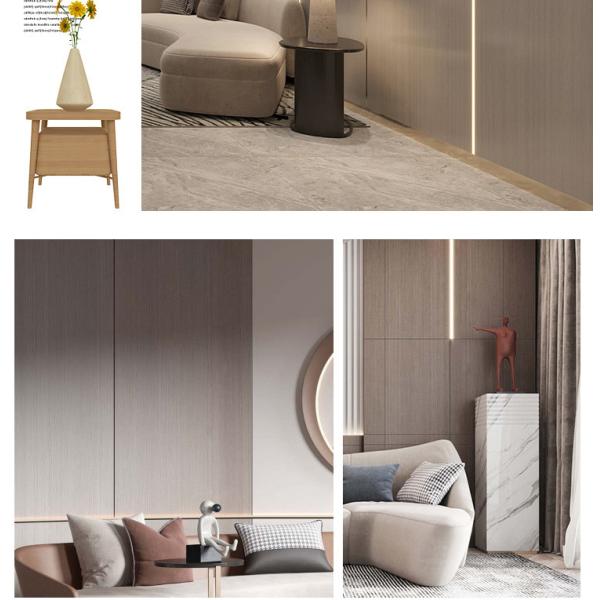 Odorless Bamboo Fiber Wall Panel Wood Grain Veneer Sheets 1220*2440mm