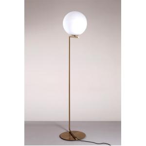 Buy cheap Modern minimalist floor lamp living room bedroom bedside vertical lamp milk white glass ball floor lamp modern vertical from wholesalers