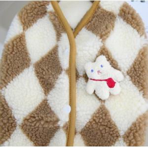 Buy cheap Diamond Argyle Pattern Pet Coat Warm Winter Apparel Brown Black from wholesalers