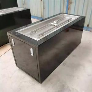 Modern Metal Black Painted Rectangular Gas Burning Smokeless Fire Table