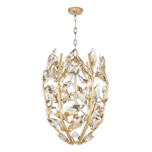 Buy cheap Round Creative Modern Crystal Chandelier With Gold Finish Hand Cut Faceted Crystal Leaves from wholesalers