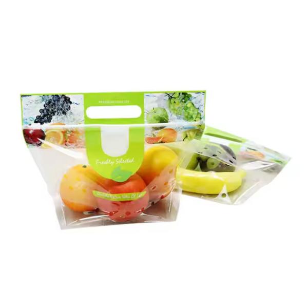 Buy cheap Micro Perforation Fruit Packaging Bags With Vent Holes And Carry Handle from wholesalers