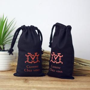 Buy cheap Custom black cotton pouch Muslin drawstring blank bag from wholesalers