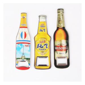 Buy cheap Custom Cheap Promotion Gift Beer Brand Bottle Shape Beer Bottle Opener Fridge Magnet, Print Logo with Epoxy from wholesalers