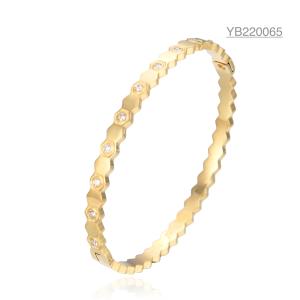 Buy cheap Honeycomb Hexagonal Stainless Steel Bangle CE Personalized 14k Gold Bracelet from wholesalers