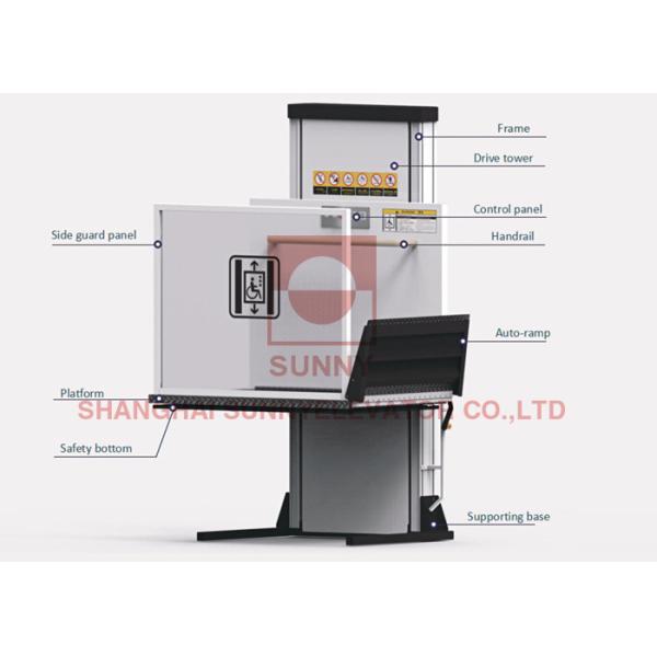 Quality 250kg Disabled Elder Wheelchair Vertical Platform Lift With Aluminum Alloy for sale