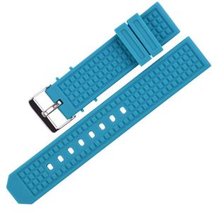 SHX Blue Silicone Watch Straps 20mm With Square Holes