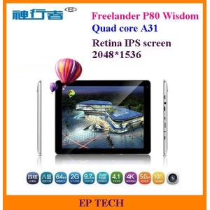 9.7" Quad Core Tablet PC A31 CPU Freeland PD80 Wisdom Retina IPS screen 2048