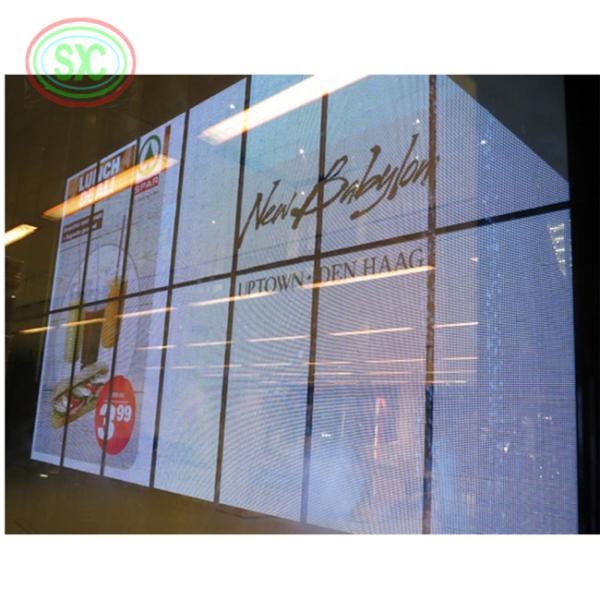 Quality Advanced Driving Method Transparent LED Screen with IP43 Waterproof and Durable Aluminum Cabinet Material for sale