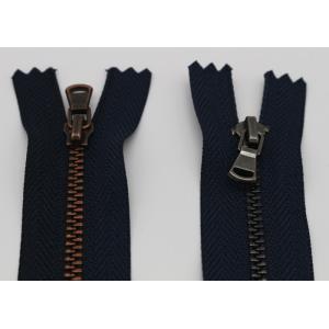 Buy cheap Black Nickel Teeth Metal Coat Zippers , 5# Auto Lock Copper Metal Zipper By The Yard from wholesalers